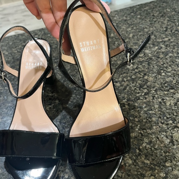 Stuart Weitzman patent block sandals - Picture 5 of 6